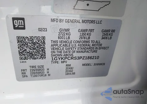 2023 Cadillac Xt6 Fwd Premium Luxury from USA, damaged, VIN 1GYKPCRS3PZ186210